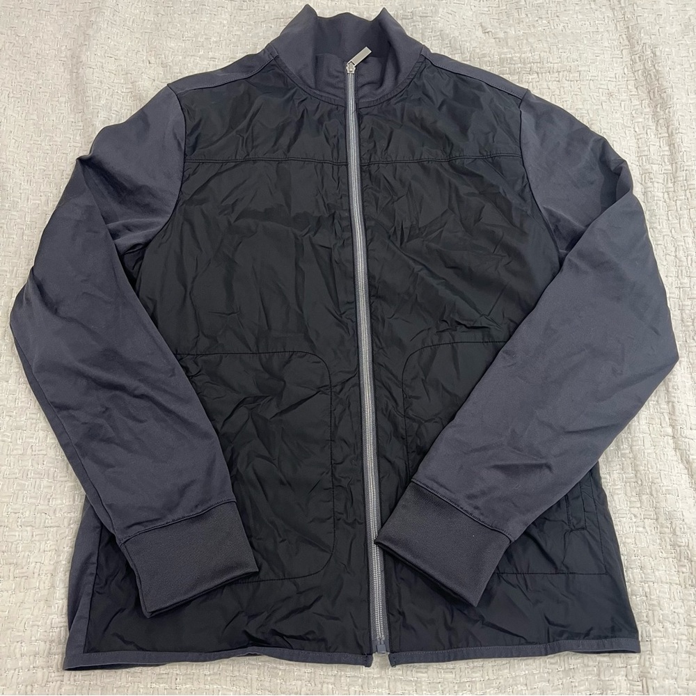 Perry Ellis Hybrid Full Zip Jacket Gray Black Men’s M